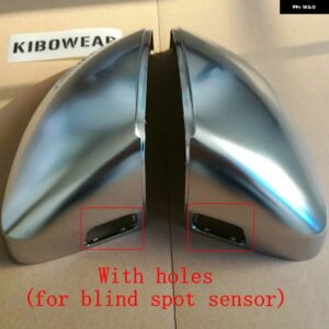 アウディ 2個 マットサイドミラー キャップ A3 8V S3 カバー クローム つや消しアルミ 2013 2017-20 交換 - with blind spot hole