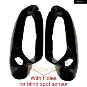 アウディ 2個 ブラックサイドミラー キャップカバー A6 C7 C7.5 S6 4G 2012-18 リアビューウイングケースペア - has blind spot hole