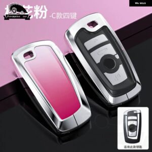 BMW 合金キーケースカバー F10 F11 F20 F30 F31 F34 E90 G30 X1 X3 E83 M2 F40 X4 M1 M3 M4シリーズ 1 2 3 5 7 - 4 Pink