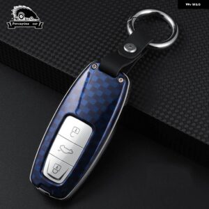 アウディ ABS キーケース A3 A6 C8 A7 S7 A8 D5 4N S8 Q7 Q8 SQ8 E-TRON 2018-21 自動車 アクセサリーリングカバー - blue