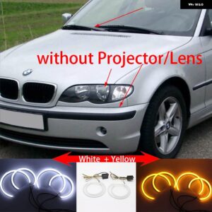BMW スイッチバック LED エンジェルアイデュアルカラー 3シリーズ E46 316I 318I 320D 320I 323I 328I 330I 325XI 330D 1998-05 - 2. Without Lens W Y