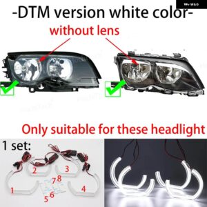 BMW DTM エンジェルアイ LED 3シリーズ E46 325I 330I M3 1999-2006 DRL M4 ホワイトライトキット アクセサリー - 2.DTM version white