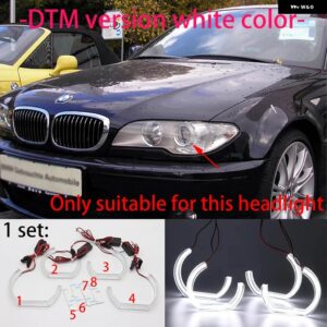 BMW DTM エンジェルアイ LED 3シリーズ E46 325I 330I M3 1999-2006 DRL M4 ホワイトライトキット アクセサリー - 3.DTM version white
