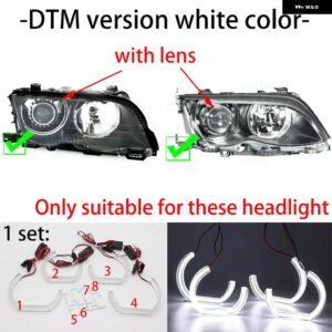 BMW DTM エンジェルアイ LED 3シリーズ E46 325I 330I M3 1999-2006 DRL M4 ホワイトライトキット アクセサリー - 1.DTM version white