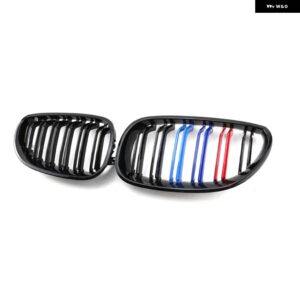 BMW 2PS グロスブラック フロントキドニーダブルスラットグリル 5シリーズ E60 E61 M5 520I 535I 550I 2003-2010 アクセサリー - M Look