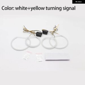 BMW スイッチバック コットン ライト LED エンジェル アイ デュアル カラー X5 E53 フェイスリフト 2004 2005 2006 - White and yellow