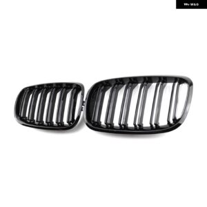 BMW 2個 グロスブラック フロントキドニーダブルスラットグリル X5 E70 2007-2013 X6 E71 E72 2008-2014 - all black