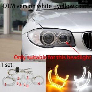 BMW 1シリーズ E82 E88 E87 E81 2004-2012デイ ライト カット DTM U シェイプ ライト DTM リング クリスタル エンジェル アイズ - 1. DTM white yellow