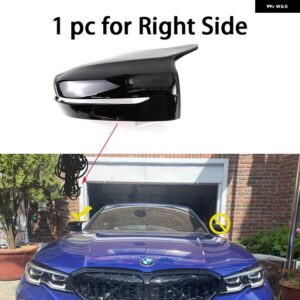 BMW 2個 カーボンルックブラックバックミラー サイドミラー カバー キャップ 3 4 5 7 8 I3シリーズ G11 G12 G15 G16 G30 G31 G38 G20 G21 G28 - Black-Right Side-1pc