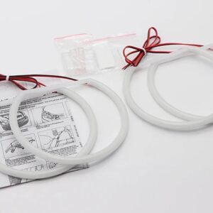 BMW SMD LED エンジェルアイ白と黄色 DRL キット E46 325I 325XI 330I 330XI HID ヘッドライト 付き 1999 2000-2005 - WHITE