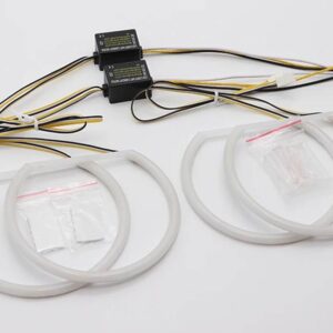 BMW SMD LED エンジェルアイ白と黄色 DRL キット E46 325I 325XI 330I 330XI HID ヘッドライト 付き 1999 2000-2005 - White and yellow