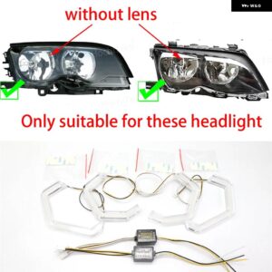 BMW M4 LED エンジェルアイキット リング ヘッドライト ランプ 3シリーズ E46 316I 318I 320I 323I 325I 328 1997-2006 ウインカー - Style 1