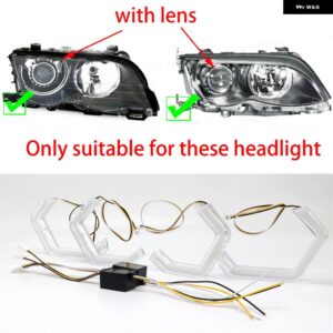 BMW M4 LED エンジェルアイキット リング ヘッドライト ランプ 3シリーズ E46 316I 318I 320I 323I 325I 328 1997-2006 ウインカー - Style 2