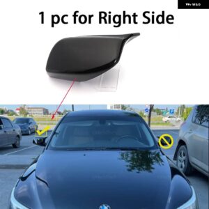 BMW カーボンルックブラックサイドミラー カバー 交換用 5シリーズ E60 E61 E63 E64 2004-2008 520I 525I 528I 528XI 530I - 1pc Right Side Black