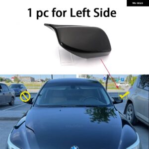 BMW カーボンルックブラックサイドミラー カバー 交換用 5シリーズ E60 E61 E63 E64 2004-2008 520I 525I 528I 528XI 530I - 1pc Left Side Black