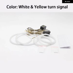 BMW SMD スイッチバック LED エンジェルアイリングキット E36 3シリーズ ユーロ ヘッドライト 1992-1998 - White and yellow