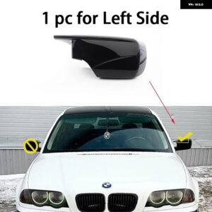 BMW カーボンルックブラックバックミラー サイドミラー カバー E46 316I 318I 318D 320D 320I 323I 325I 328I 330D 330I 330XI 1998-2005 - 1pc Black Left Side