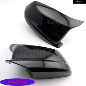 BMW 2X カーボンルックブラックバックミラー サイドミラー カバー キャップ 5シリーズ F10 F11 F18 2010-2013 バックミラー サイドウイング トリム - Bright Black