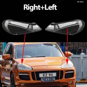 ポルシェ ヘッドライト カバー カイエン S GTS E1 9PA 955 957 08-10 クリアハウジングフロント ヘッドライト レンズ シェ - Right and Left