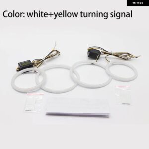 BMW スイッチバック LED エンジェルアイデュアルカラー E46 325CI 330CI コンバーチブルクーペ 2004-2006 LCI キセノン ヘッドライト - White and yellow