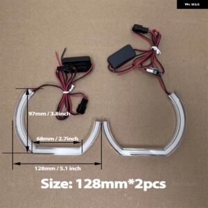 BMW エンジェルアイリング C 字型 LED ヘッドライト DRL X1 X3 X5 X6 E70 E71 Z3 Z4 E30 E32 E34 E36 E38 E53 E60 E61 E85 F30 - 2pcs 128mm C-shaped