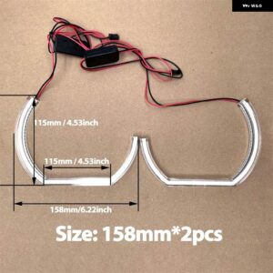 BMW エンジェルアイリング C 字型 LED ヘッドライト DRL X1 X3 X5 X6 E70 E71 Z3 Z4 E30 E32 E34 E36 E38 E53 E60 E61 E85 F30 - 2pcs 158mm C-shaped
