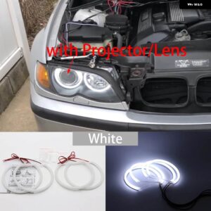 BMW 3シリーズ E46 セダン ツーリング ワゴン クーペ コンパクト 1998-2005 乳白色光 SMD LED エンジェルアイリングキット - 3. With Lens W