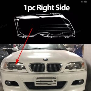 BMW E46 クーペコンバーチブル 1999-2003 フェイスリフト前 M3 2000-2006 ヘッドライト クリア レンズ ヘッドランプ クリアカバー 自動車 アクセサリー - 1pc Right Side