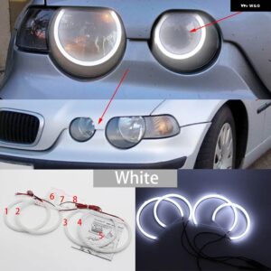 BMW ホワイトアンバーデュアルカラーコットン LED エンジェルアイキット リング DRL 3シリーズ E46 セダンツーリングワゴンクーペコンパクト 1998-05 - 6. Compact White