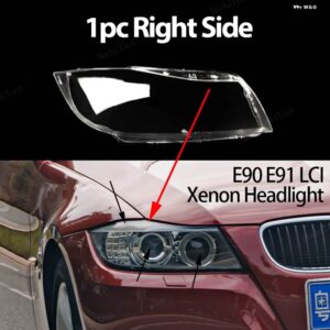BMW ヘッドライト カバー 3シリーズ E90 E91 LCI フェイスリフト 2008-11 クリアハウジングフロント ヘッドライト レンズ シェルガラス ランプカバー - 1pc Right Xenon