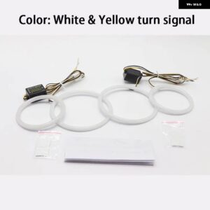 BMW SMD スイッチバック LED エンジェルアイリング DRL キット 7シリーズ F01 F02 F03 F04 730D 740D 740I 750I 760I 2008-2012 - White and yellow