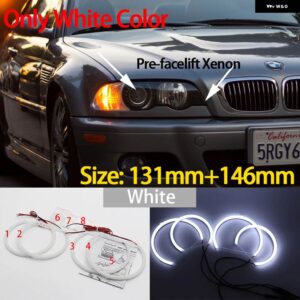 BMW 3シリーズ E46 316I 318I 320D 323I 328I 330I 325XI 330D 1998-2005 優LED コットンエンジェルアイリングデイタイムライト - 4. With Lens W