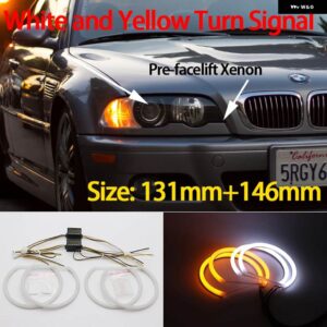 BMW 3シリーズ E46 316I 318I 320D 323I 328I 330I 325XI 330D 1998-2005 優LED コットンエンジェルアイリングデイタイムライト - 4. With Lens W Y