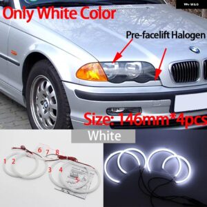 BMW 3シリーズ E46 316I 318I 320D 323I 328I 330I 325XI 330D 1998-2005 優LED コットンエンジェルアイリングデイタイムライト - 1. Without Lens W