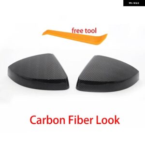 アウディ カーボンルックブラックサイドミラー キャップカバー A3 S3 8V RS3 SLINE 2013-16 2018 2017 2019 交換 - Color