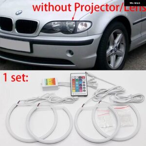 BMW コンプリートセット 16色 RGB コットン LED エンジェルアイリング 3シリーズ E46 316I 318I 320D 320I 323I 328I 330I リモコン - 2. Without Lens