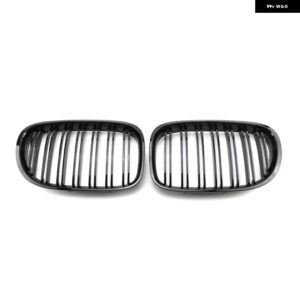 BMW 1ペア M カラー/ グロスブラック フロントバンパー キドニーグリル 7シリーズ F01 F02 F03 F04 2009-15 アクセサリー - all black