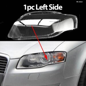 アウディ クリアハウジングフロント ヘッドライト レンズ シェルカバー ランプカバー A4 B7 2006 2007 2008 - 1pc Left Side