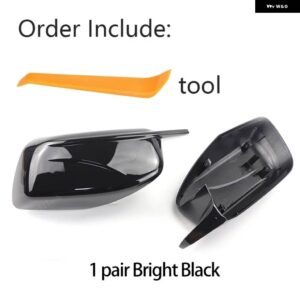 BMW 2024 カーボンルックブラックサイドミラー カバー キャップ 5シリーズ E60 E61 E63 E64 2004-2008 520I 525I 528I 528XI 530I - black