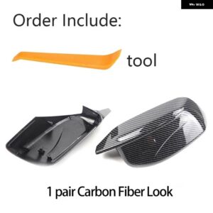 BMW 2024 カーボンルックブラックサイドミラー カバー キャップ 5シリーズ E60 E61 E63 E64 2004-2008 520I 525I 528I 528XI 530I - Carbon Fiber Look
