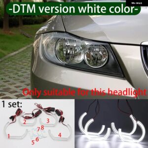 BMW スイッチバック LED クリスタルエンジェルアイ白とイエローデュアルカラー 3シリーズ E90 E91 E92 E93 M3 2005-2012 - 4.DTM version white