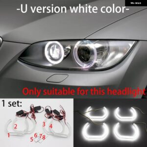 BMW スイッチバック LED クリスタルエンジェルアイ白とイエローデュアルカラー 3シリーズ E90 E91 E92 E93 M3 2005-2012 - 2.U version white