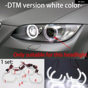 BMW スイッチバック LED クリスタルエンジェルアイ白とイエローデュアルカラー 3シリーズ E90 E91 E92 E93 M3 2005-2012 - 2.DTM version white