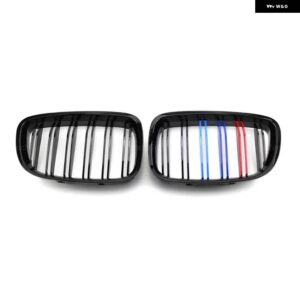 BMW 2個 グロスブラック フロントキドニーダブルスラットグリル 5シリーズ GT F07 2010-2015 デュアルライン レーシンググリル - M Look