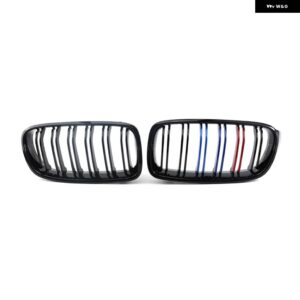 BMW 2個 グロスブラック フロントキドニーダブルスラットグリル 3シリーズ F30 F31 F35 2011-2019 - M Look