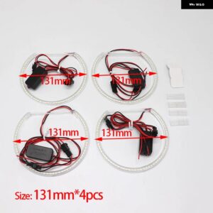 BMW スタイリング白色 LED リングライト 3 5 7シリーズ E39 E46 E38 E36 LED SMD エンジェルアイキット ランプ 131MM 146MM - White 4pcs 131mm