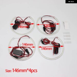 BMW スタイリング白色 LED リングライト 3 5 7シリーズ E39 E46 E38 E36 LED SMD エンジェルアイキット ランプ 131MM 146MM - White 4pcs 146mm