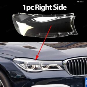 BMW ヘッドライト カバー 7シリーズ G11 G12 フェイスリフト前 2016-2018 クリアハウジングフロント ヘッドライト レンズ シェルガラス ランプカバー - 1pc Right Side