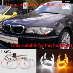 BMW スイッチバック LED クリスタルエンジェルアイ白とイエローデュアルカラー 3シリーズ E46 325I 330I 1999-2006 - 3.U version