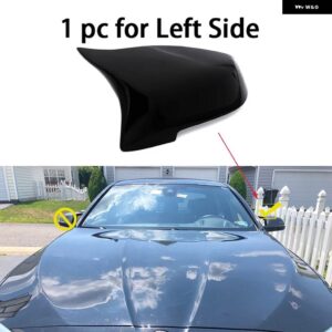 BMW カーボンルックブラックサイドミラー カバー 交換 5 6 7シリーズ F10 F11 F18 F07 F12 F13 F06 F01 F02 LCI アクセサリー - 1pc Black Left Side